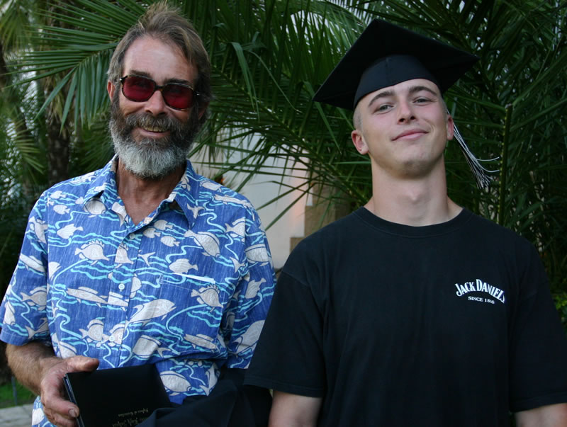 Karl with Dad on Graduation day June 2006