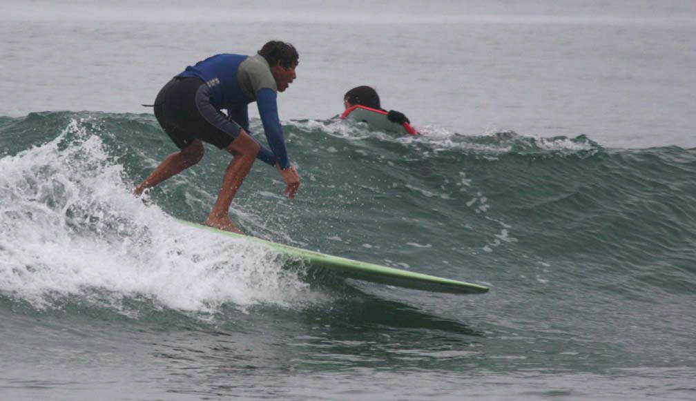 Surfing at Jalama on August 14, 2005